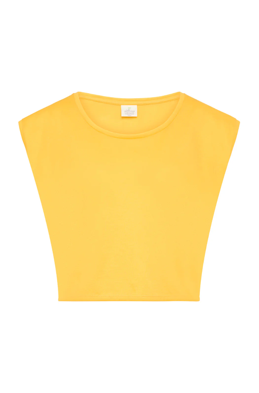 Yellow crop top on a white background