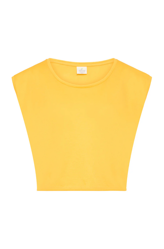 Yellow crop top on a white background