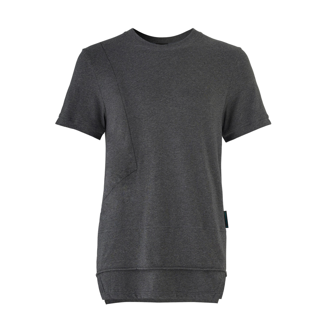 Dark gray short-sleeved tunic.