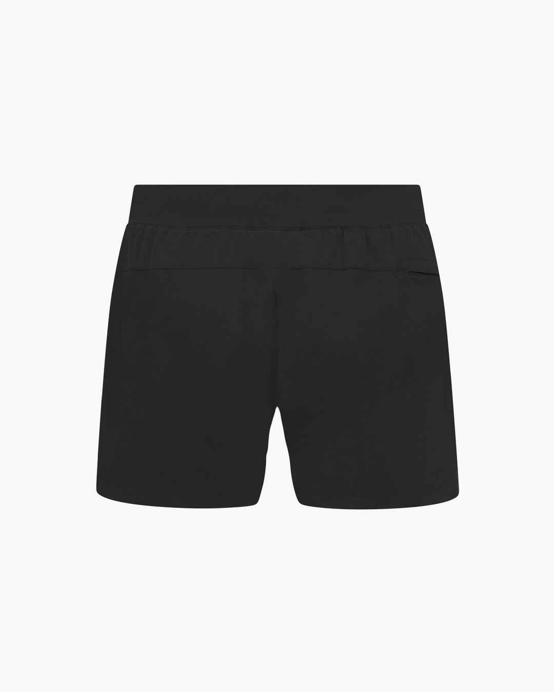 Black running shorts with a wide waistband.