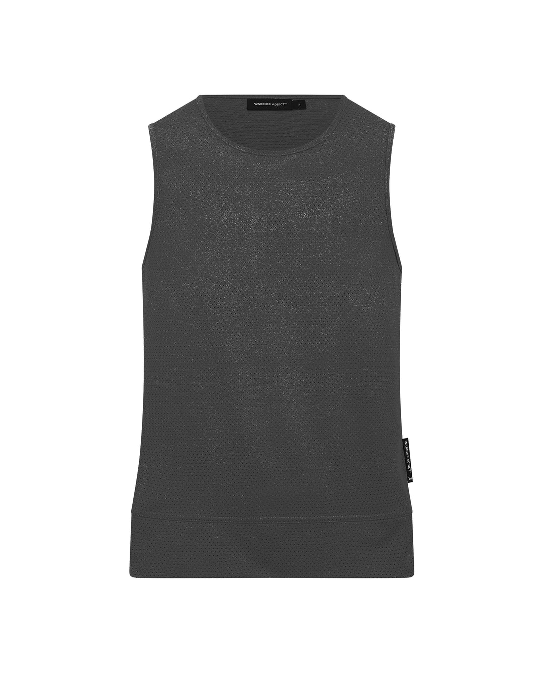Charcoal gray sleeveless athletic tank top.