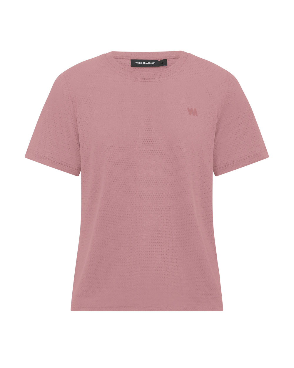Pink t-shirt with perforated pattern.