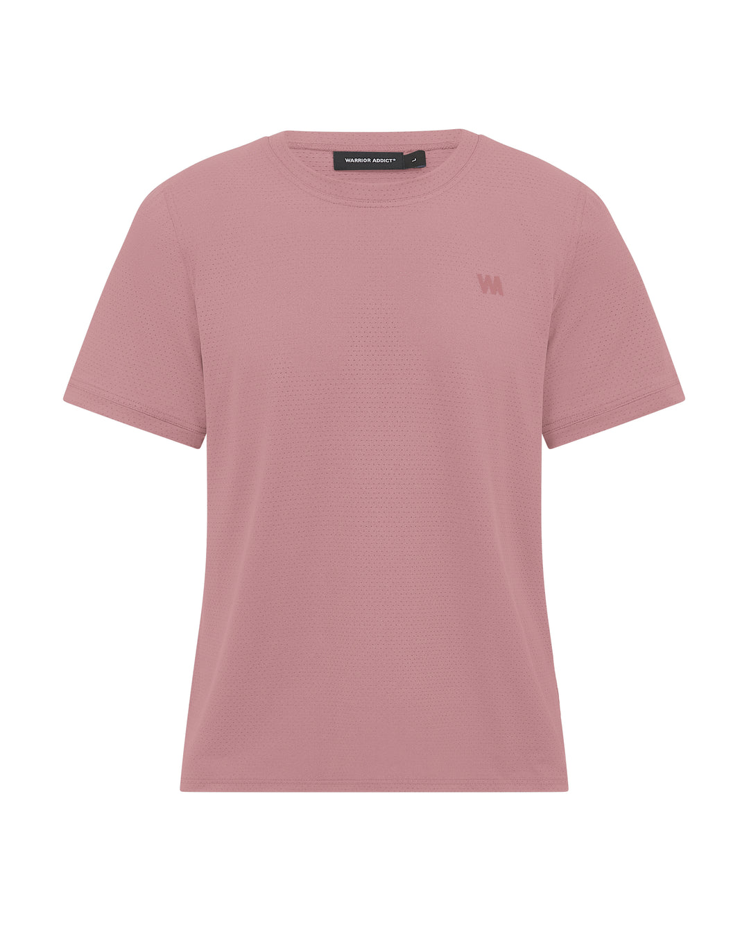 Pink t-shirt with perforated pattern.