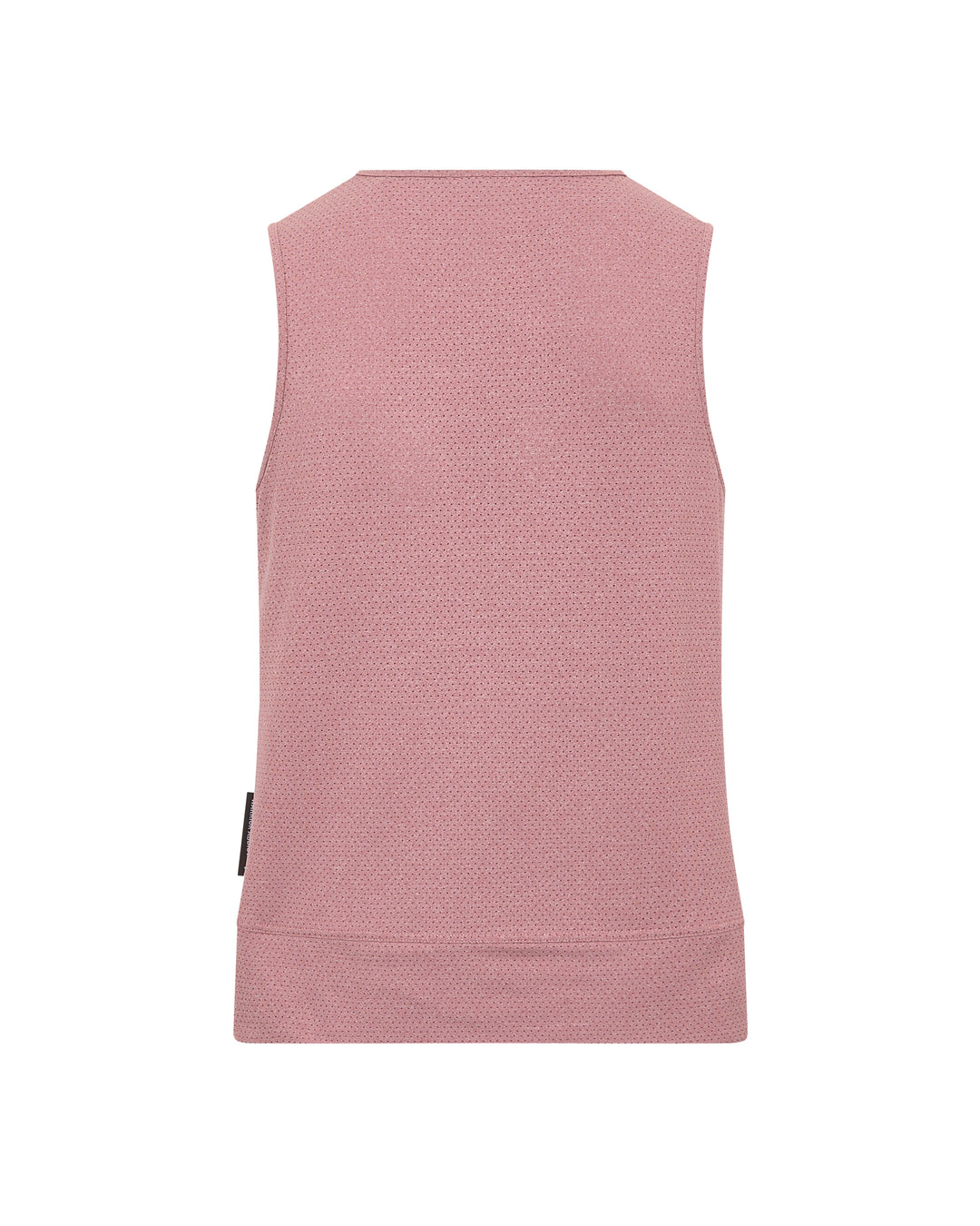 Pink textured sleeveless top, back view.