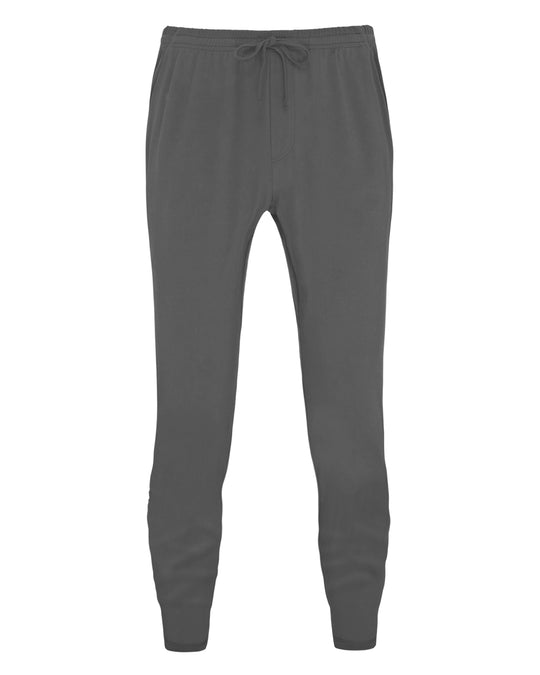 Gray sweatpants with drawstring.