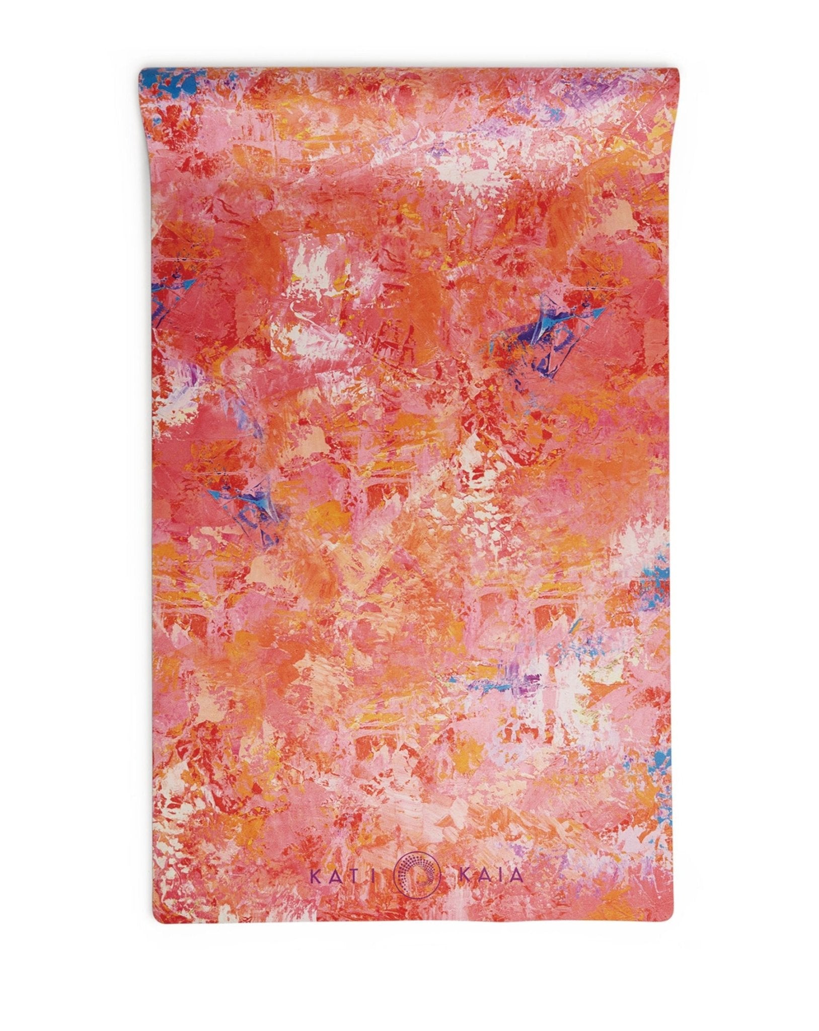 Abstract red and pink yoga mat.