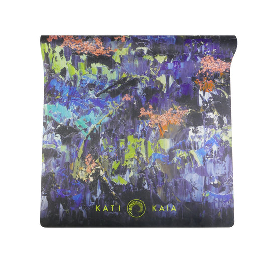 Abstract painted yoga mat.