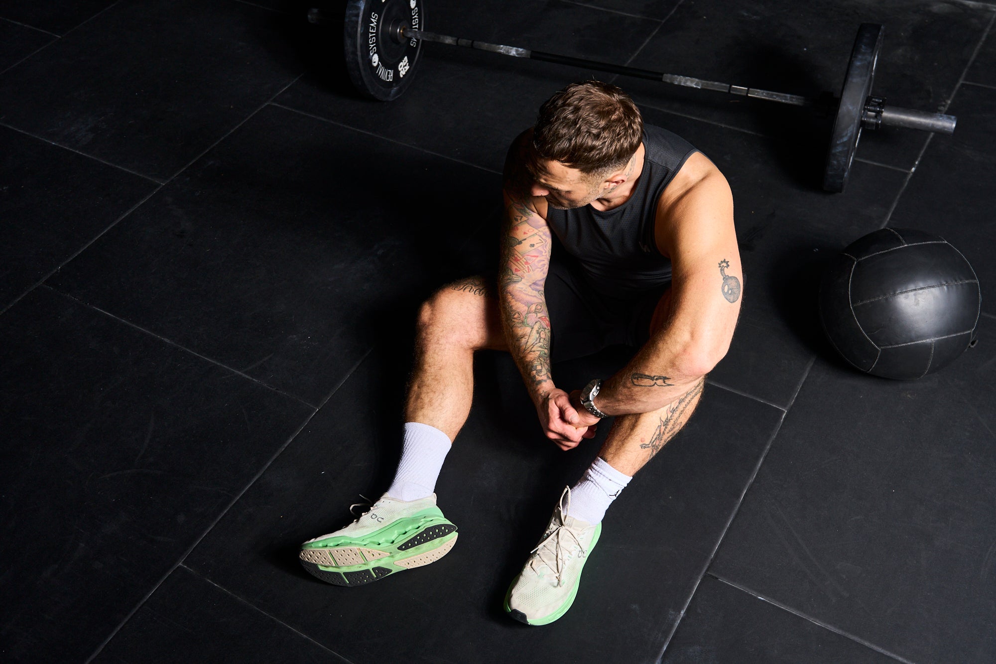 man in men's gym clothing by warrior addict