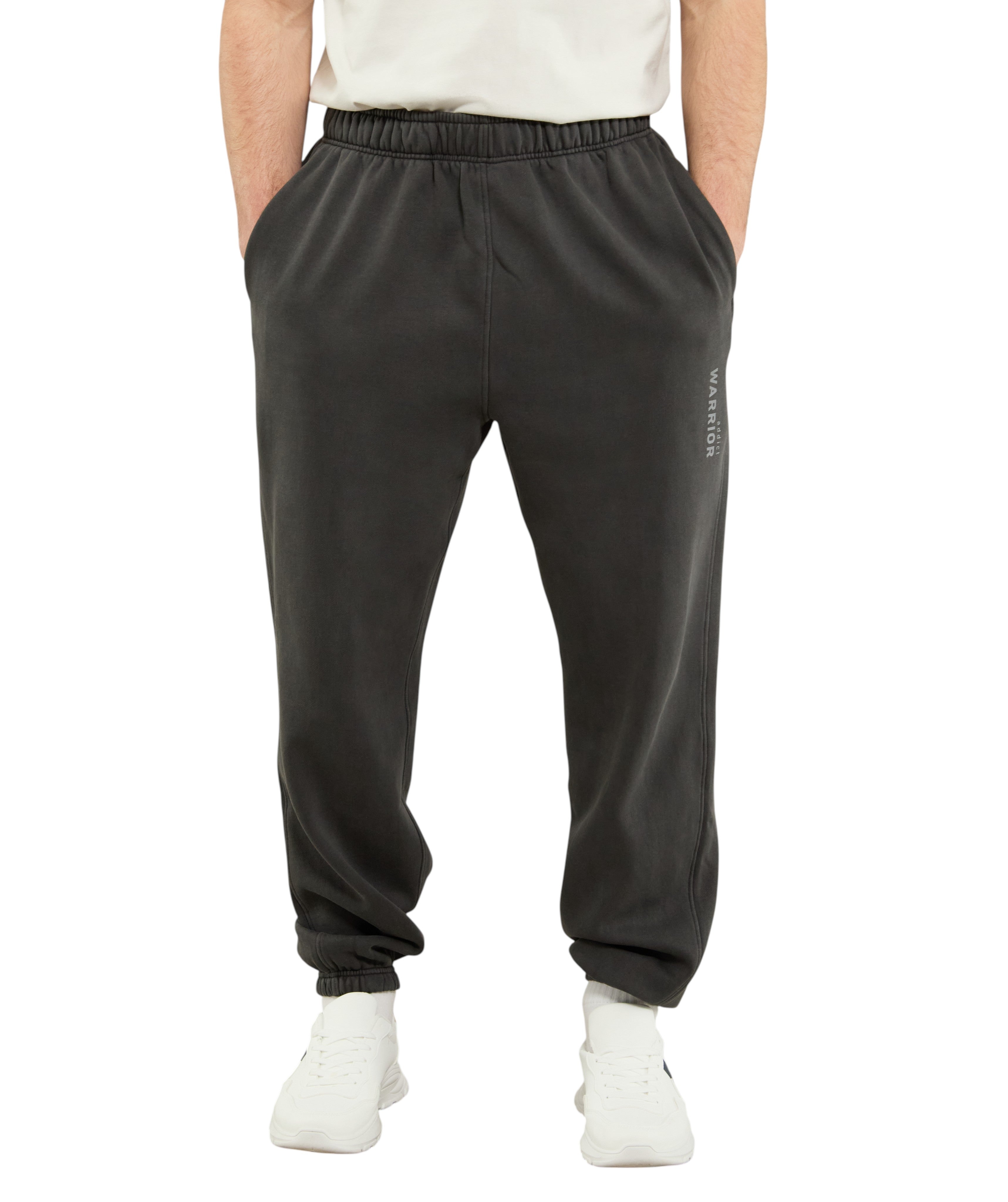 Mens Relaxed Fit Faded Black Joggers |By Warrior Addict