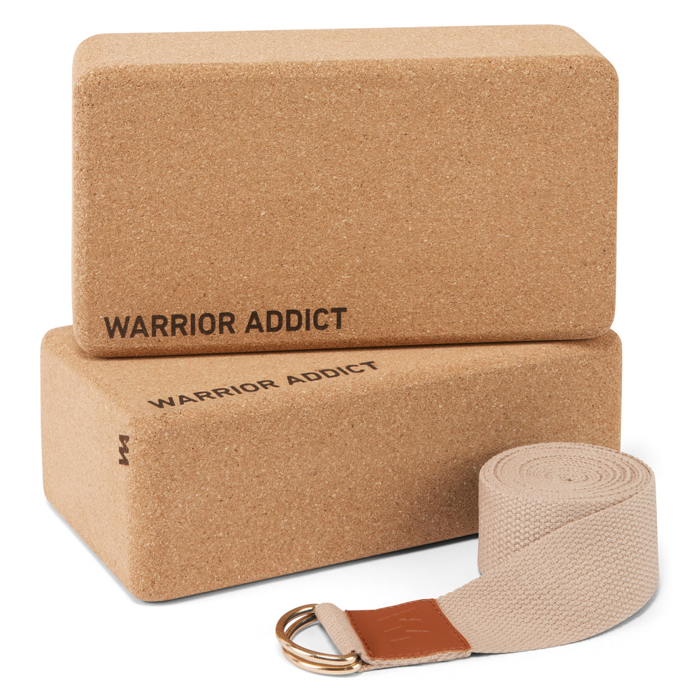 Warrior 2 Cork Blocks & Beige Strap Set