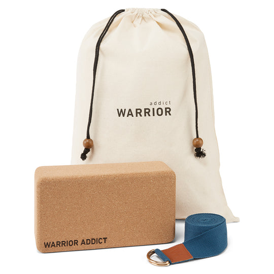 Warrior Yoga Block And Blue Strap Set
