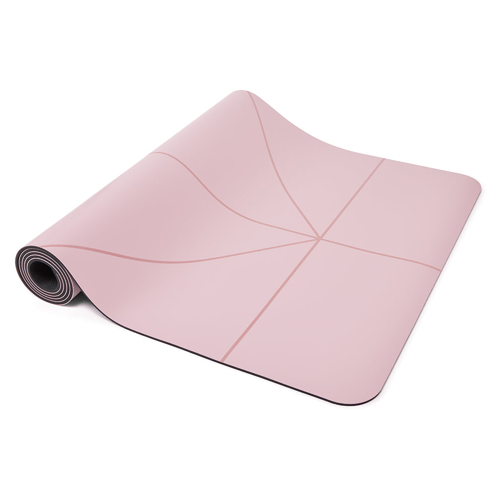 Warrior Mat 5mm Natural Rubber Yoga Mat + Alignment Lines – Pink
