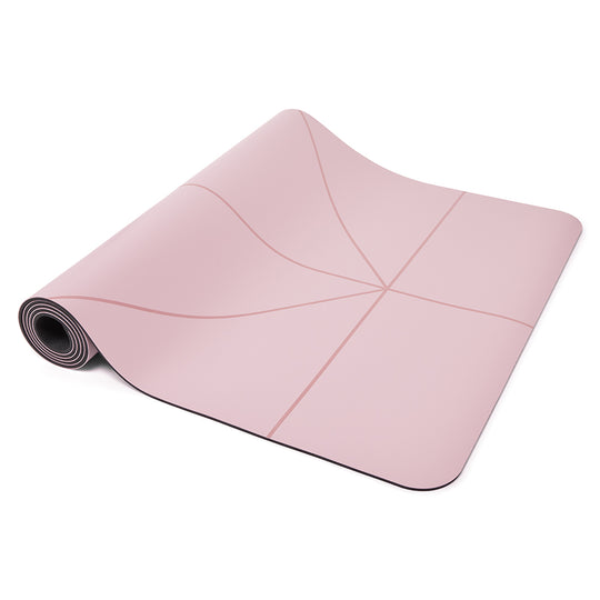 Warrior Mat 5mm Natural Rubber Yoga Mat + Alignment Lines – Pink