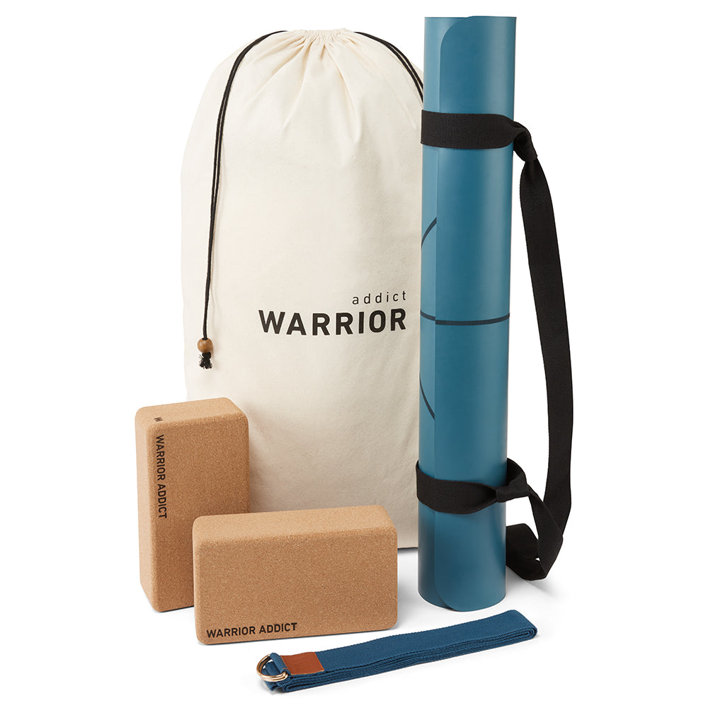 Warrior Yoga Mat &amp; Block Set - Midnight Blue