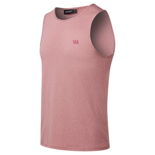 men's Pink tank top with a logo on a white background