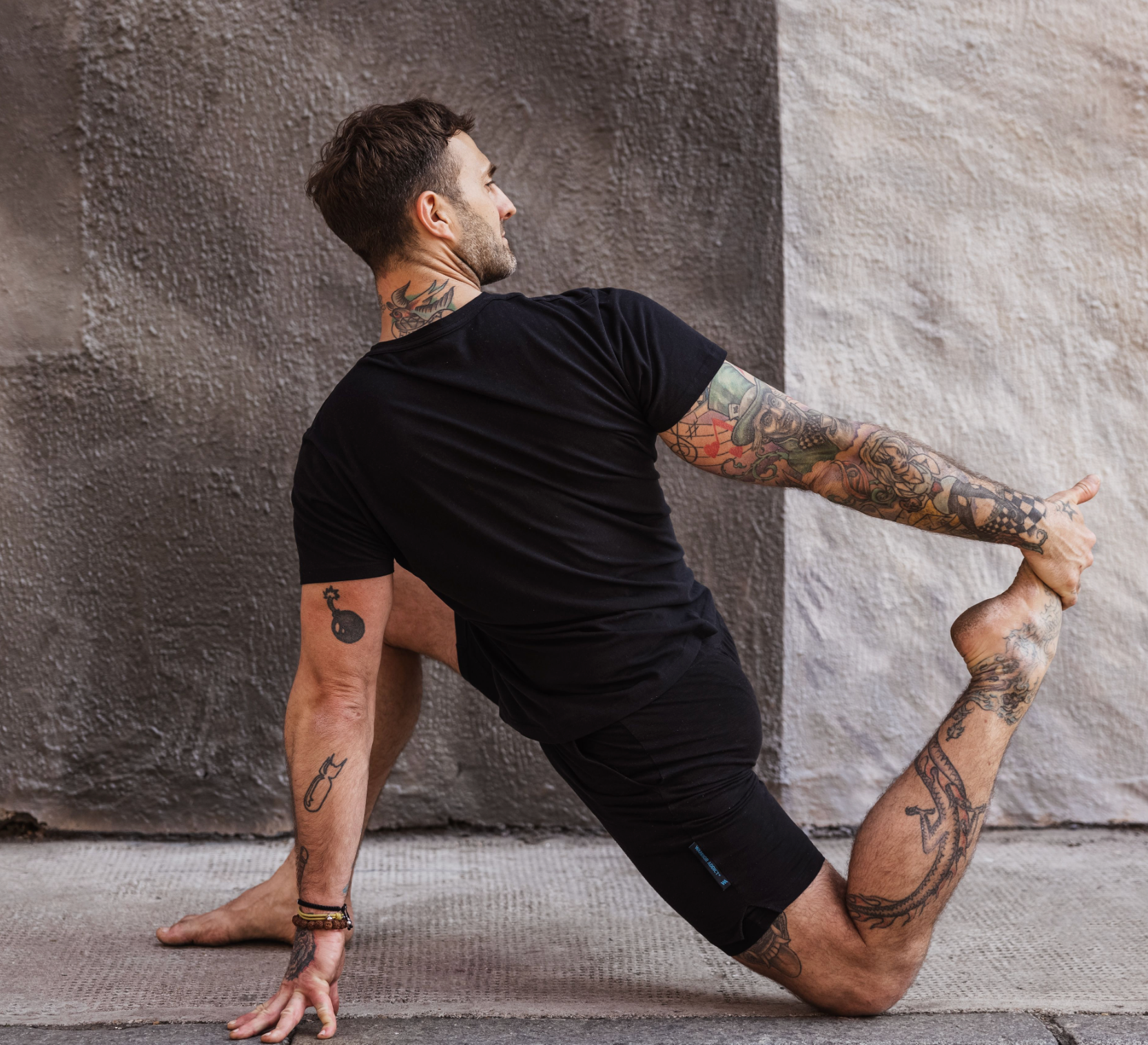 mens yoga shorts by warrior addict 