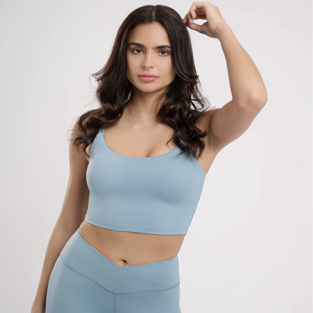 warrior addict womens activewear blue crop top 