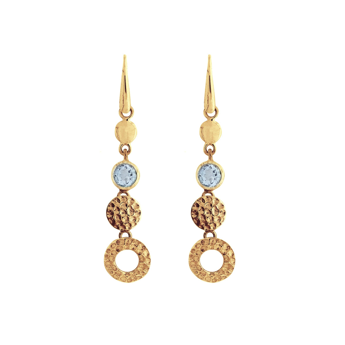 Lakshmi Drop Earrings - Gold Blue Topaz