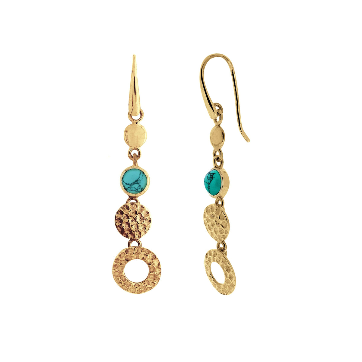 Lakshmi Drop Earrings - Gold Turquoise