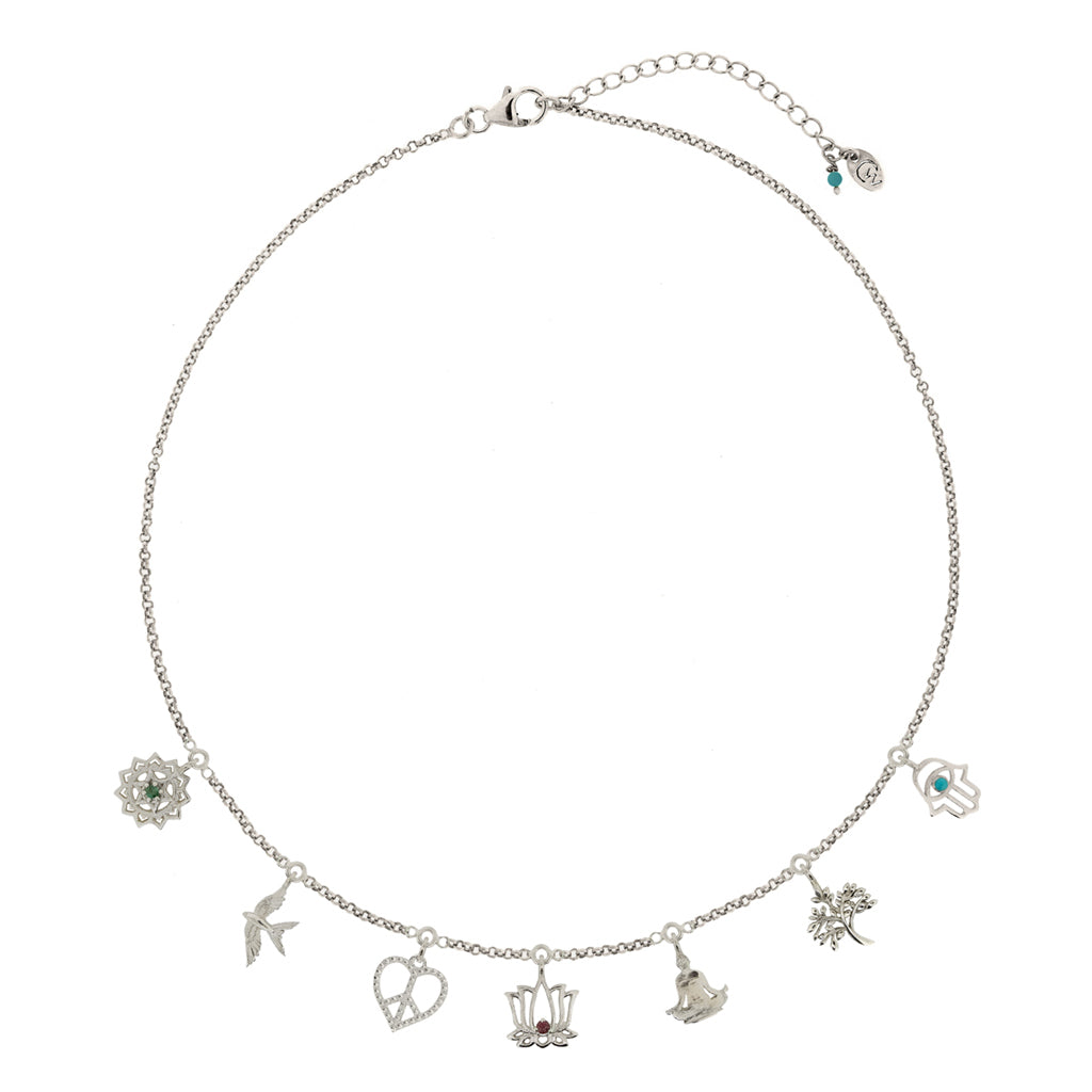 Peace, Love And Freedom Charm Necklace