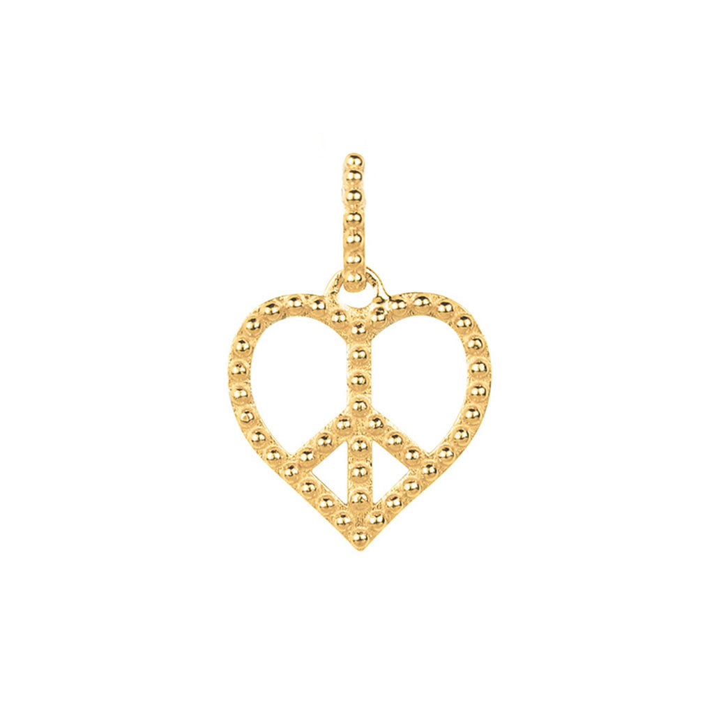 Peace Heart Pendant - Gold