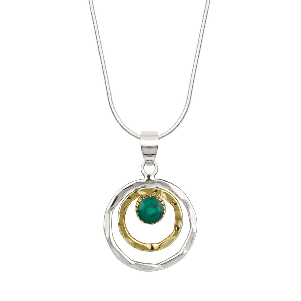 Infinity Universe Necklace  - Green Onyx