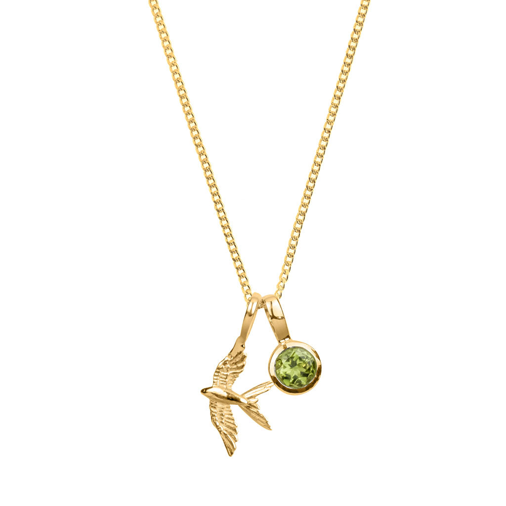 Swallow In Flight Necklace - Gold
