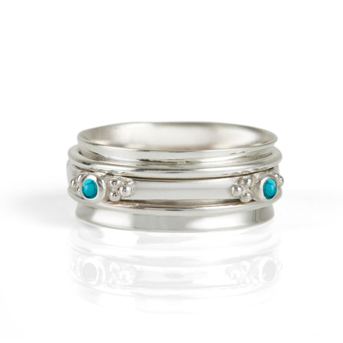 Rajalita Love Spinning Ring - Turquoise