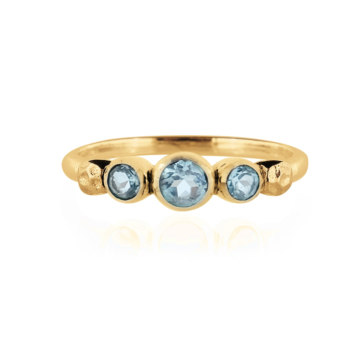 Lakshmi Ring - Gold Blue Topaz