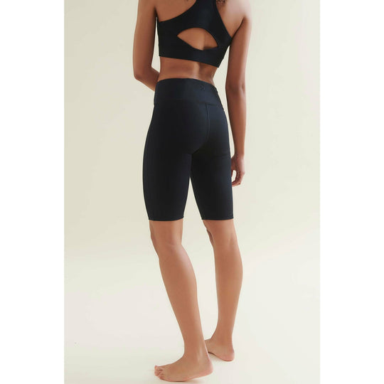 back of womens yoga shorts in black by wellicious