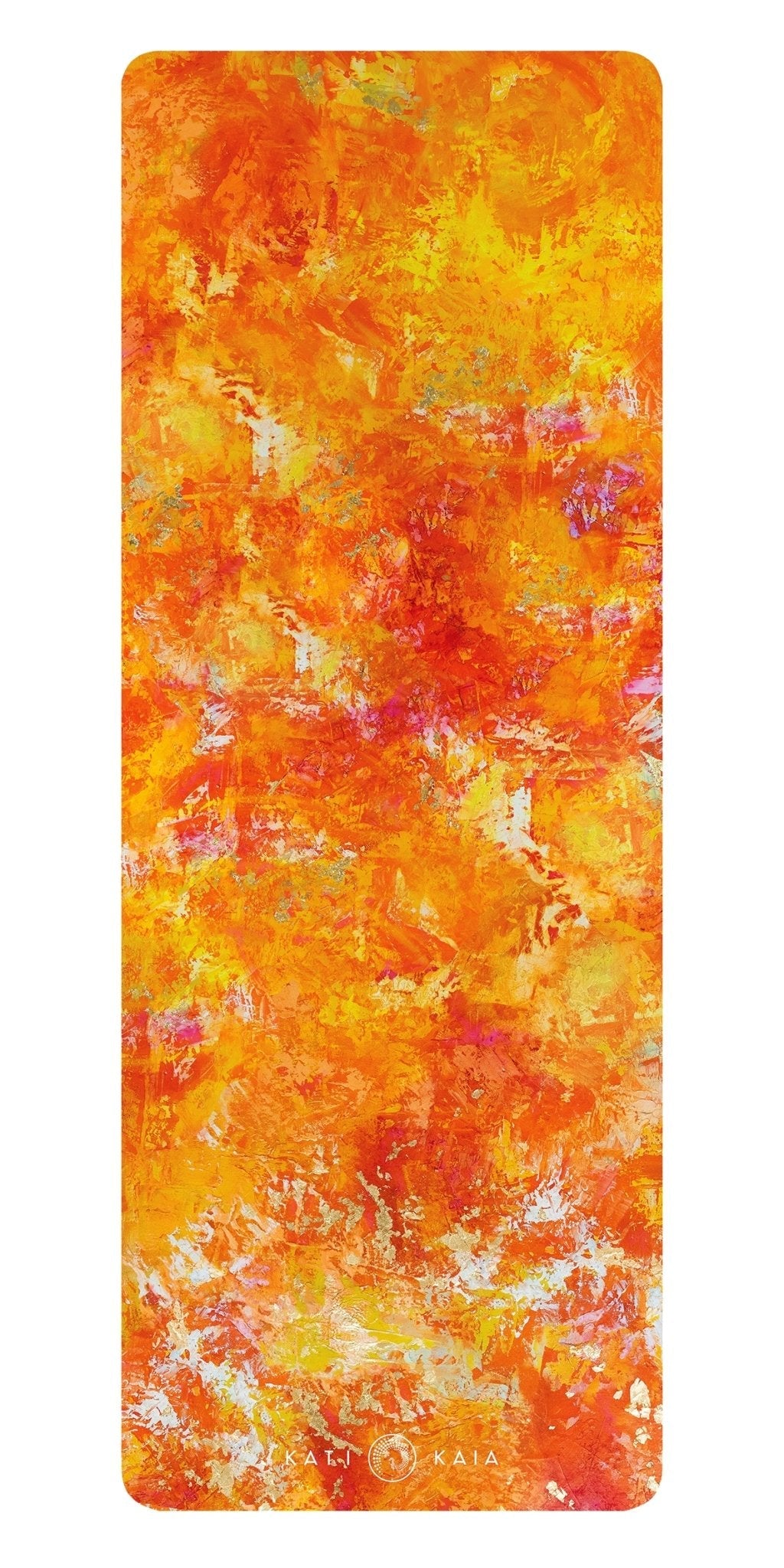 kati kaia luxury yoga mat in organge full front image